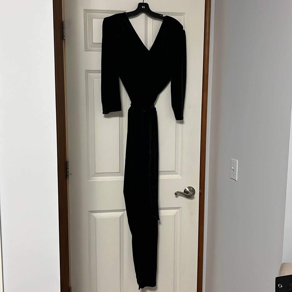 Black velvet jumpsuit-worn once